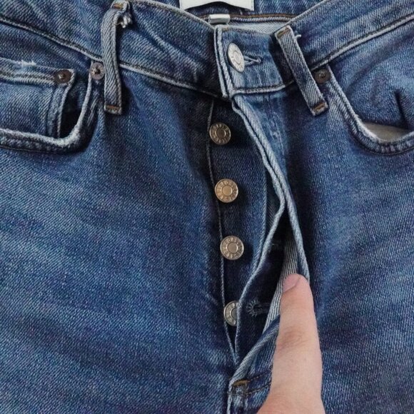 AGOLDE Nico High-Rise Skinny Jeans Womens 25 Button Fly Blue Denim - Picture 3 of 11